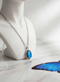 Classic Style| Handcrafted Blue Morpho Luminance Necklace