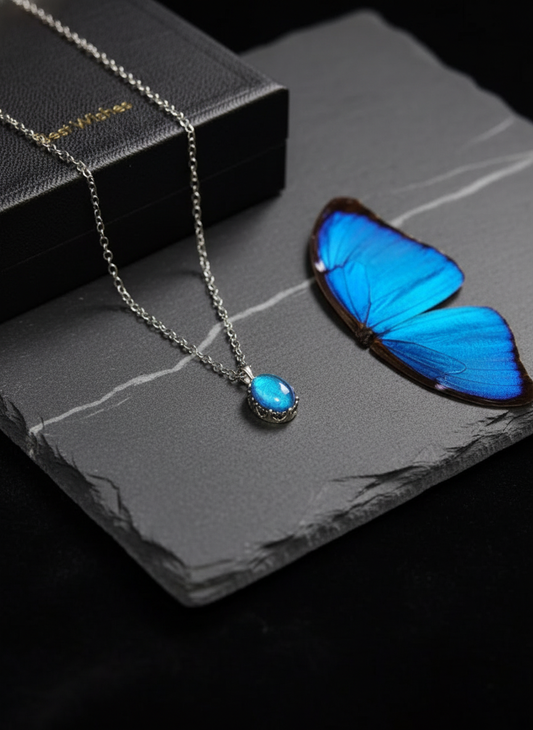 Classic Style| Handcrafted Blue Morpho Luminance Necklace