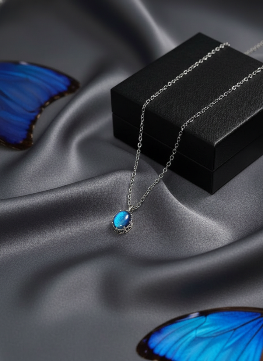 Classic Style| Handcrafted Blue Morpho Luminance Necklace